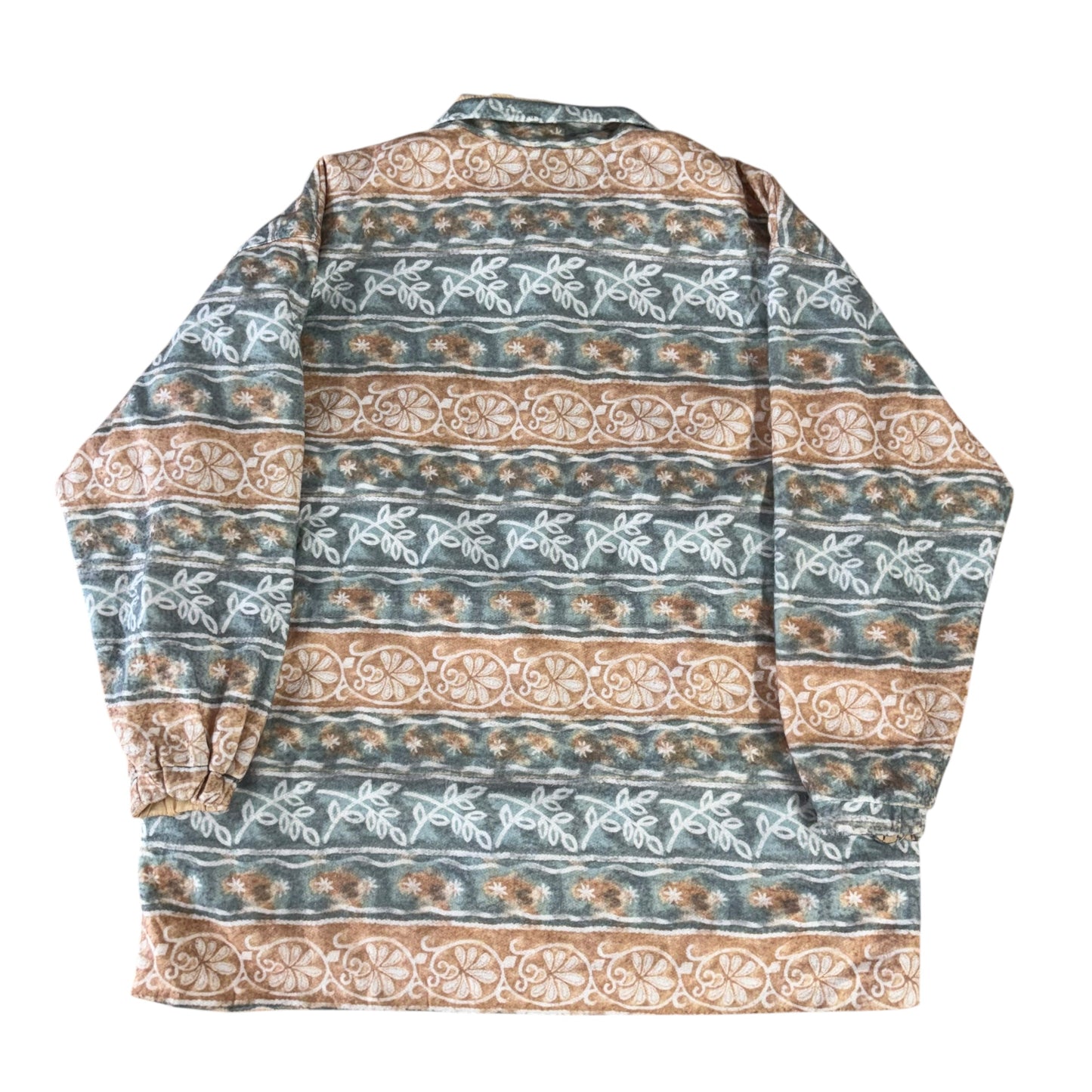 Crazy Pattern Reversible Fleece Coat - XL