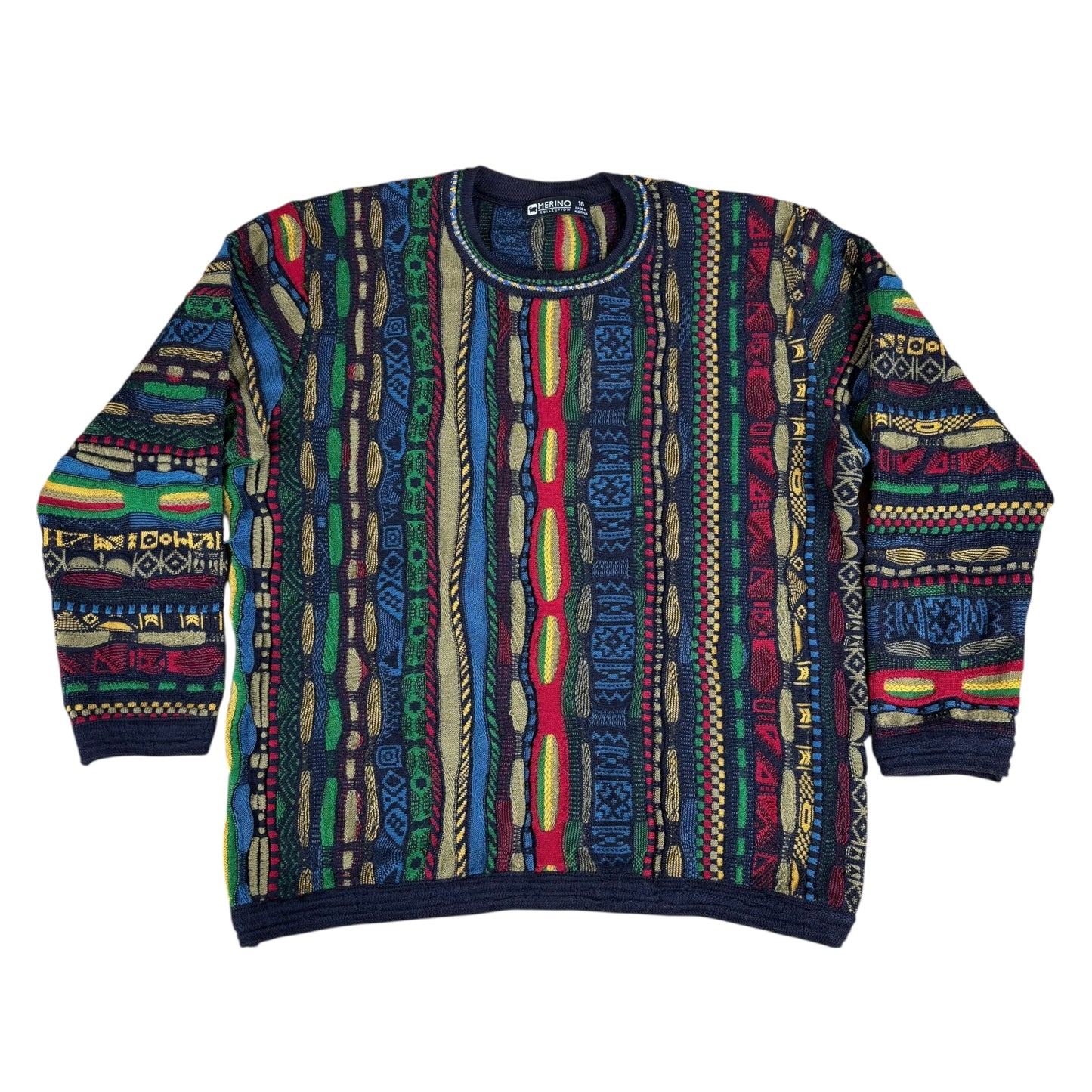 Merino Coogi Style Crazy Pattern Jumper - UK 10