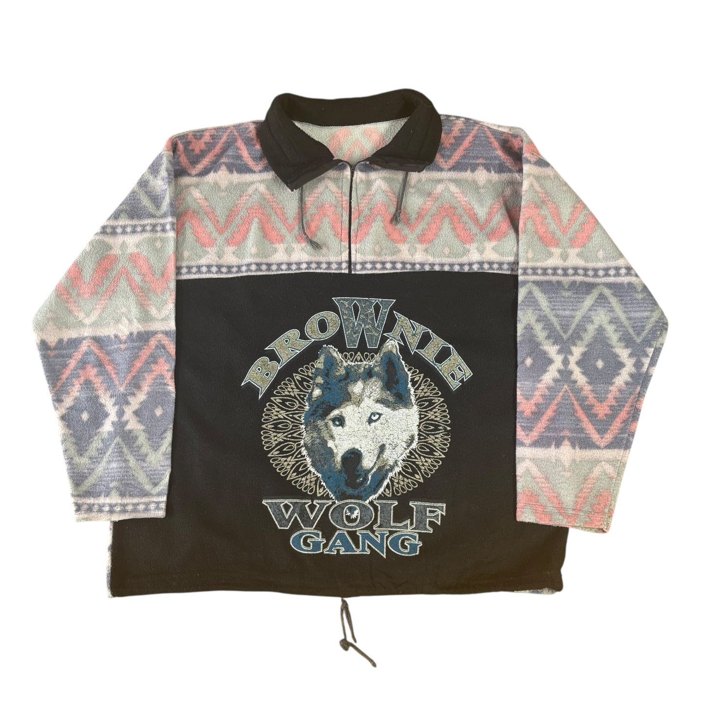 Brownie Wolf Gang Crazy Pattern Fleece - L