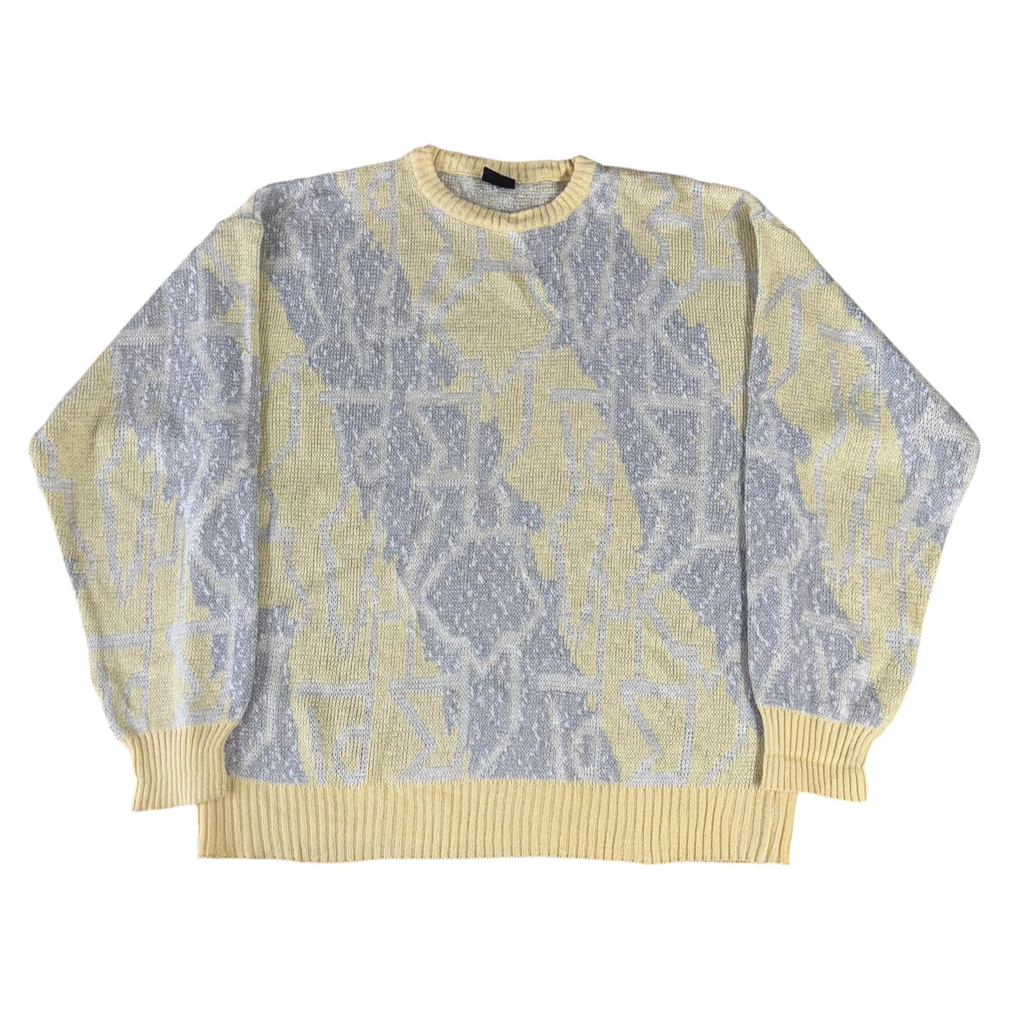 Aztec Yellow Crazy Pattern Jumper - L