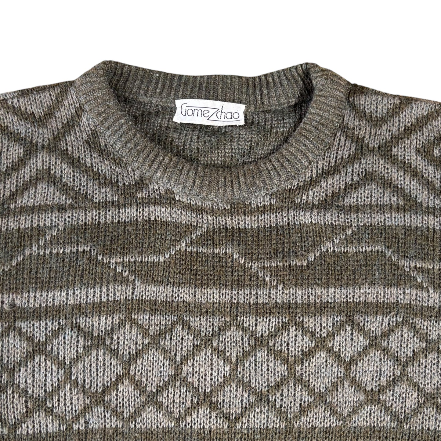 Green 80s Geometric Jumper Women’s - M