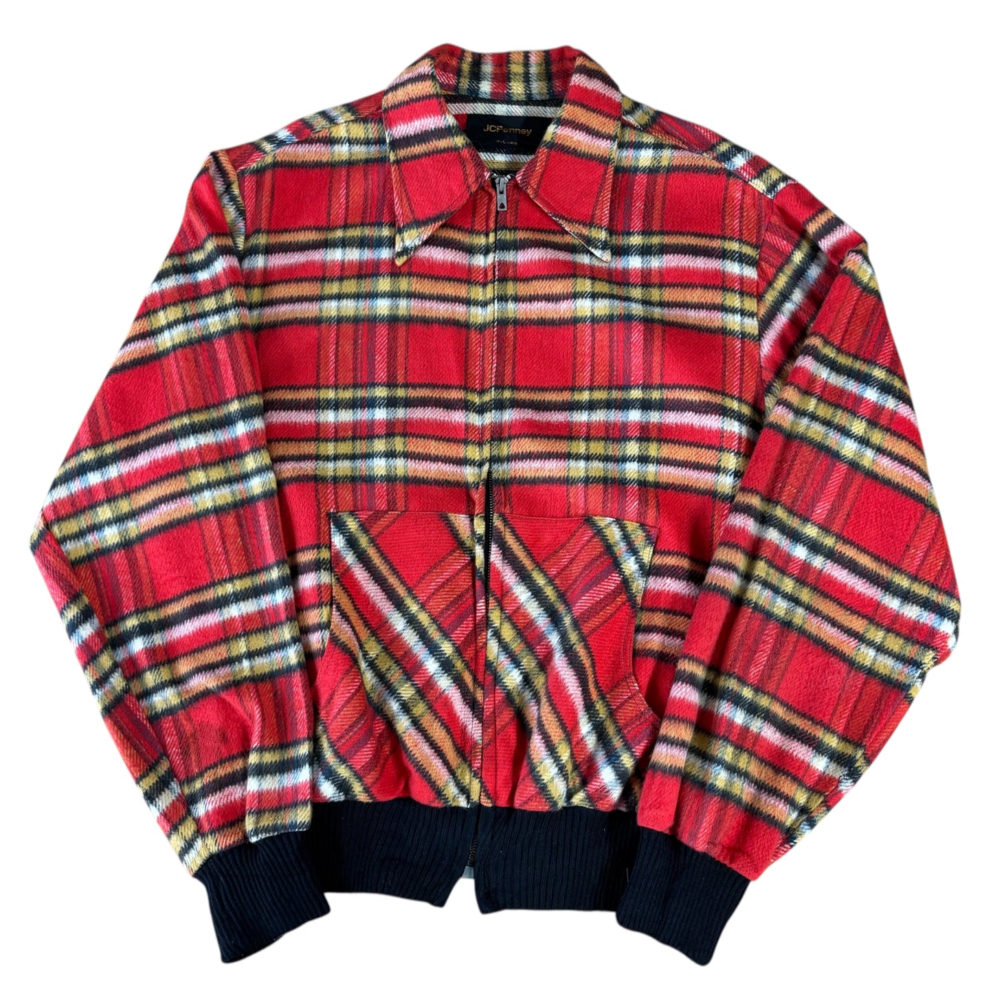 Tartan Red JC Penny Fleece Jacket - L