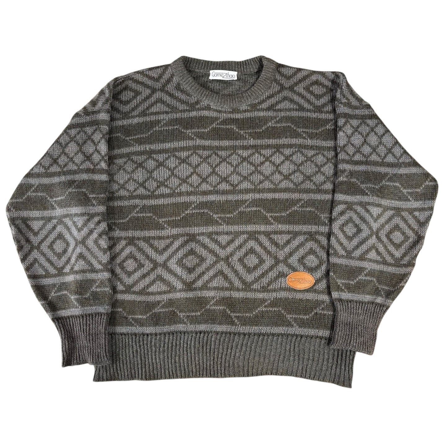 Green 80s Geometric Jumper Women’s - M