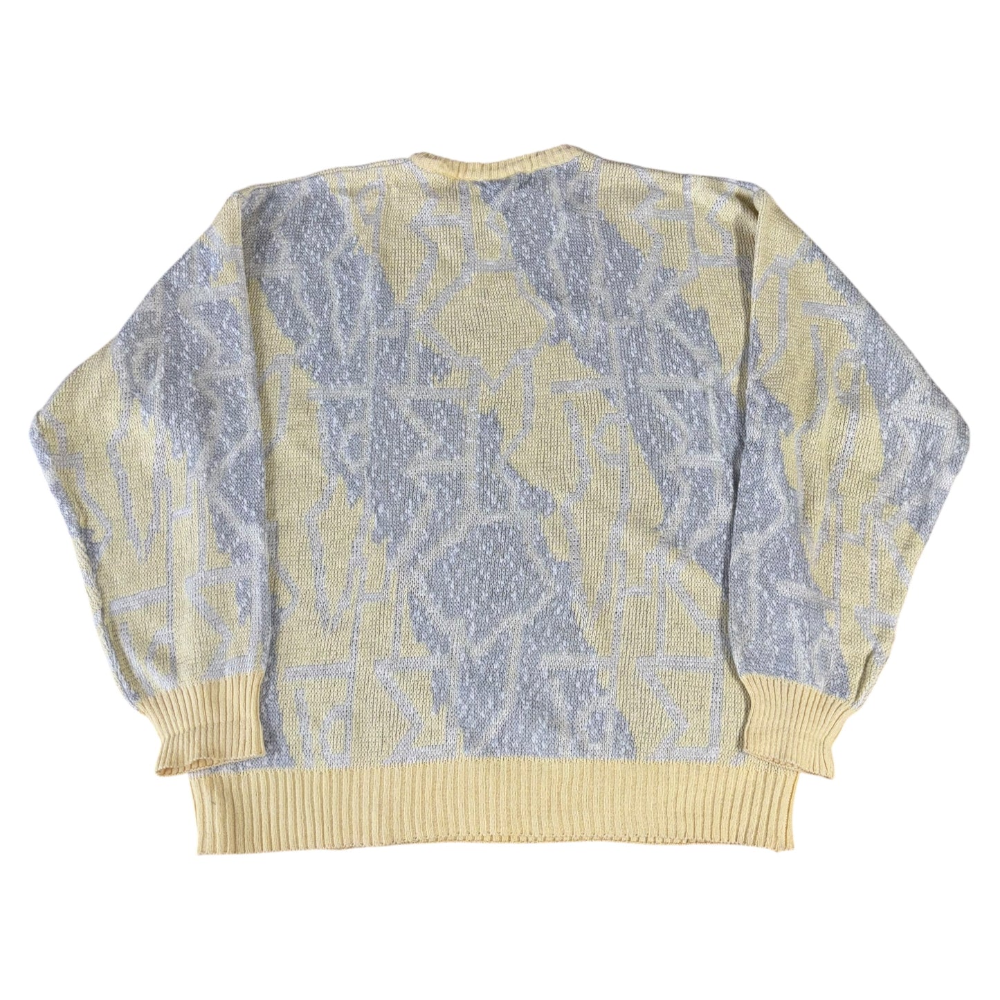 Aztec Yellow Crazy Pattern Jumper - L