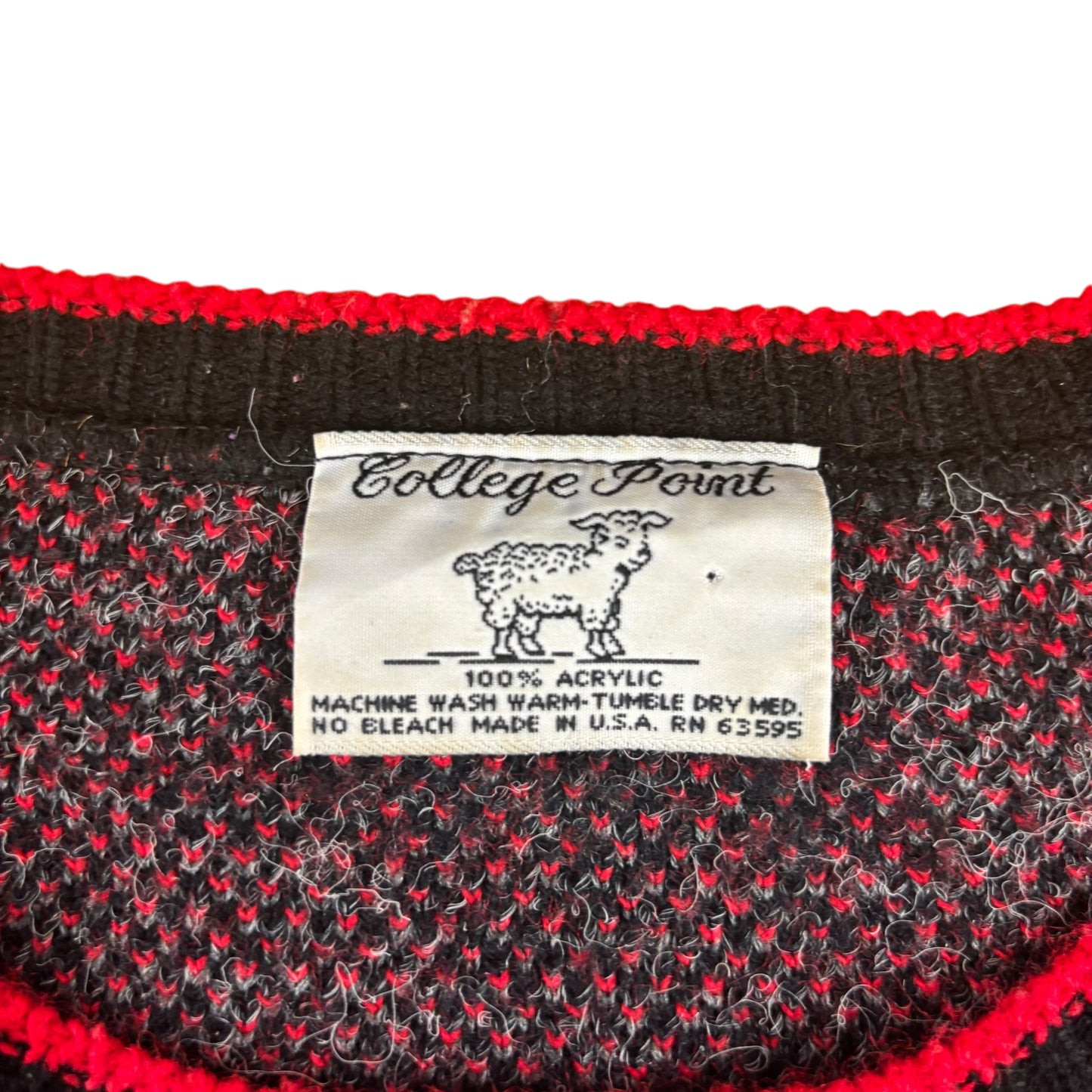 Red Grey Aztec Pattern Knit Jumper Women’s - L