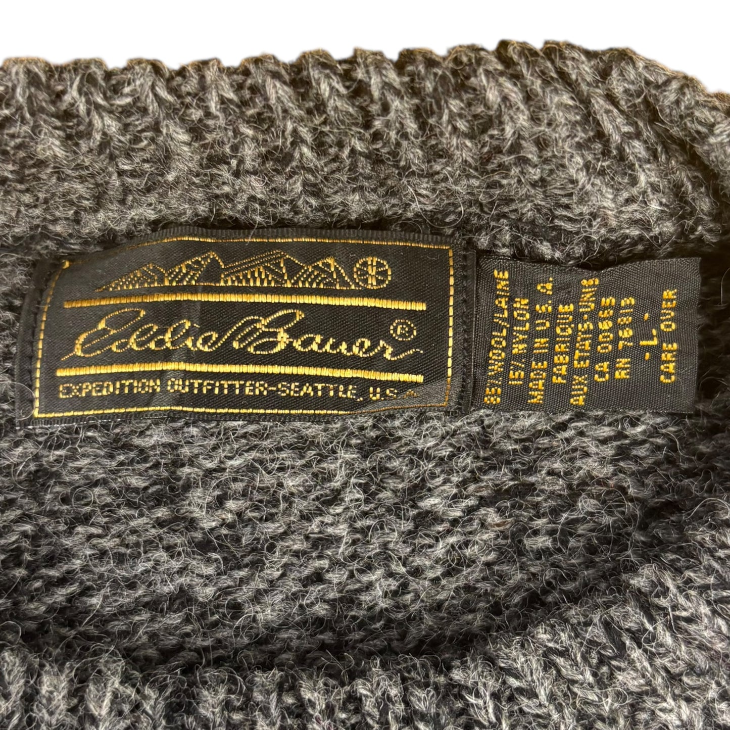 Eddie Bauer Grey Wool Jumper - L