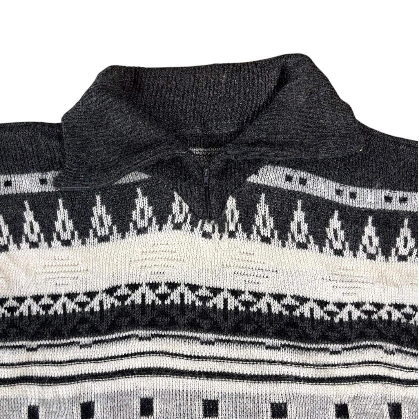 High Neck Geometric Pattern Jumper - 3XL