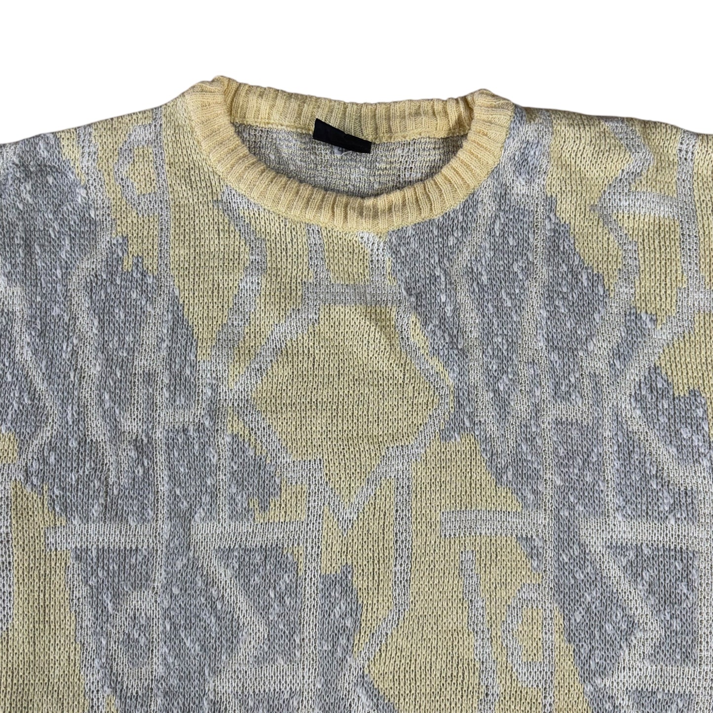 Aztec Yellow Crazy Pattern Jumper - L