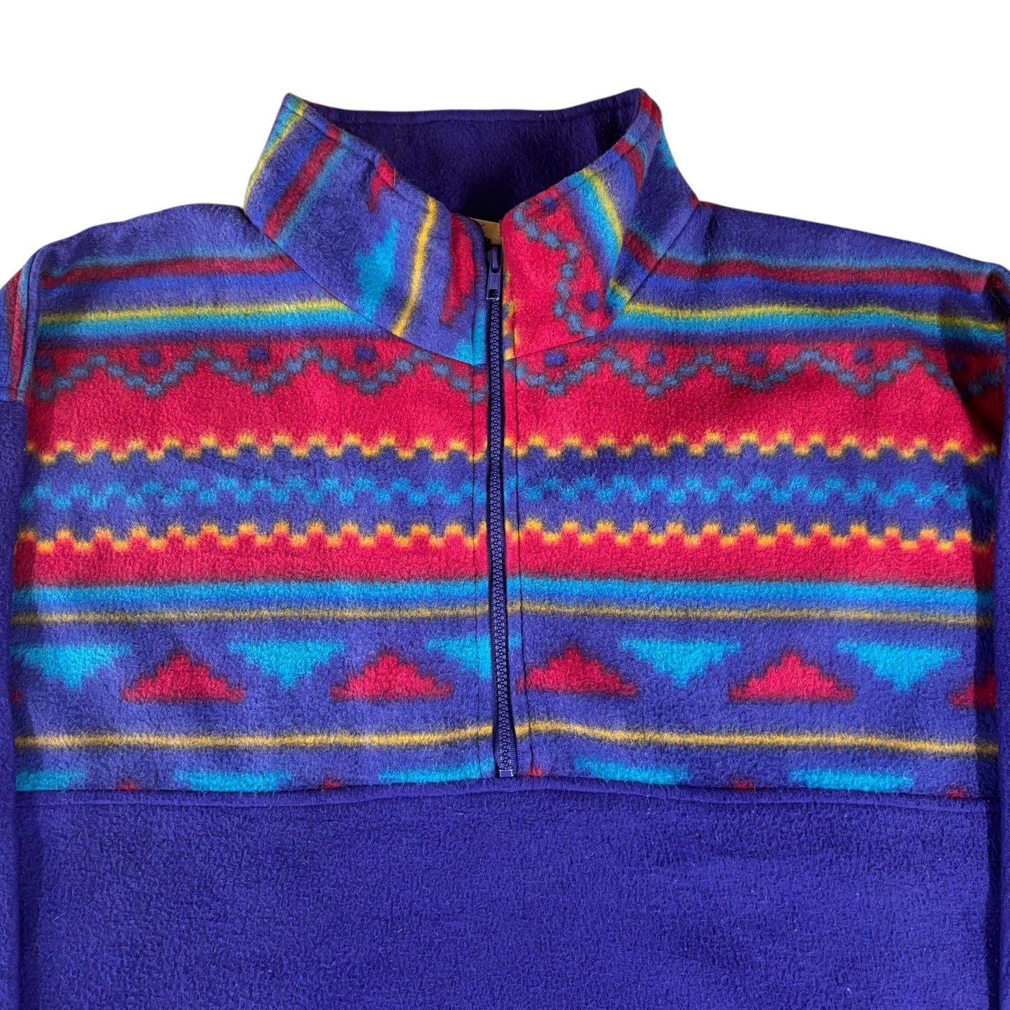 Crazy Pattern 1/4 Zip Fleece - M