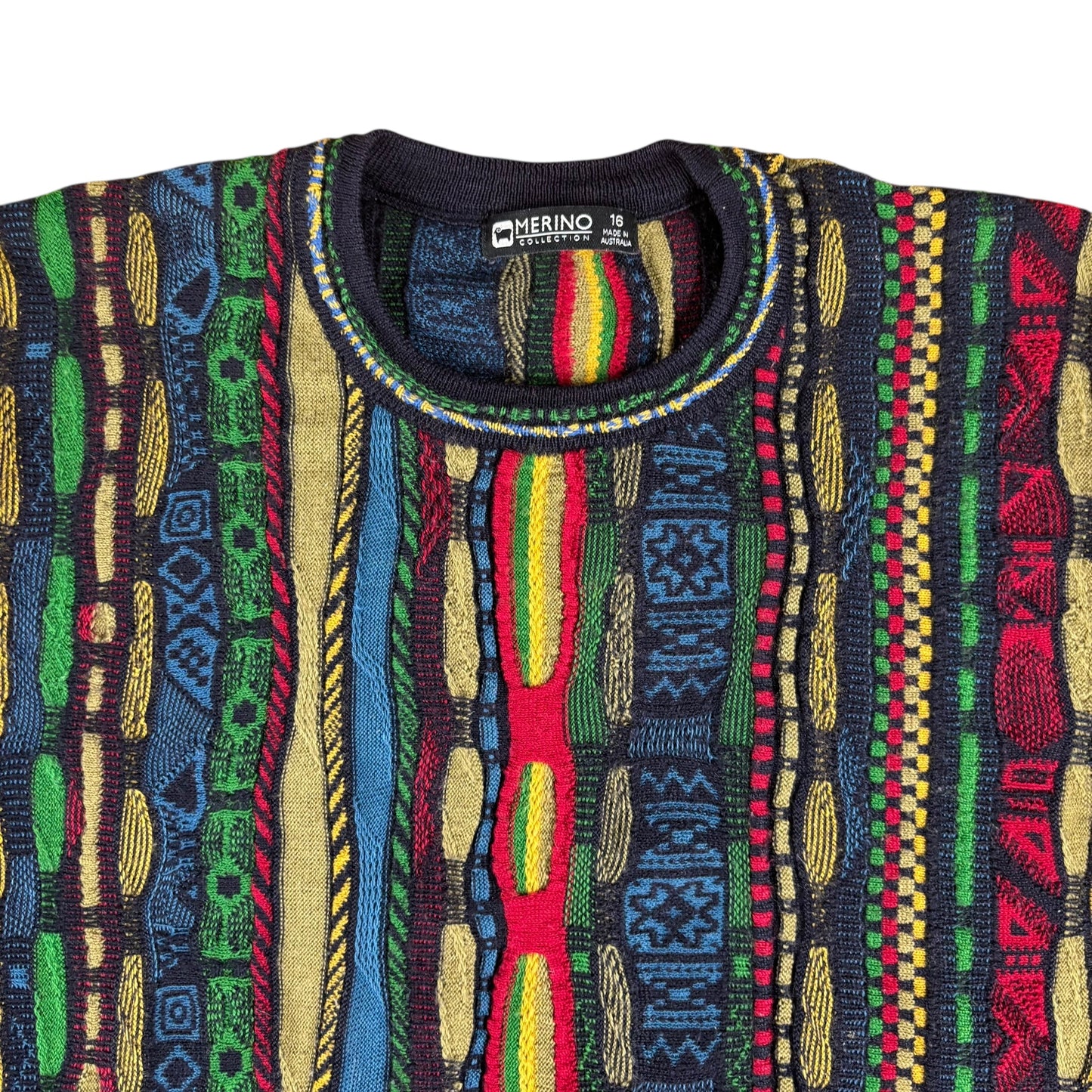 Merino Coogi Style Crazy Pattern Jumper - UK 10