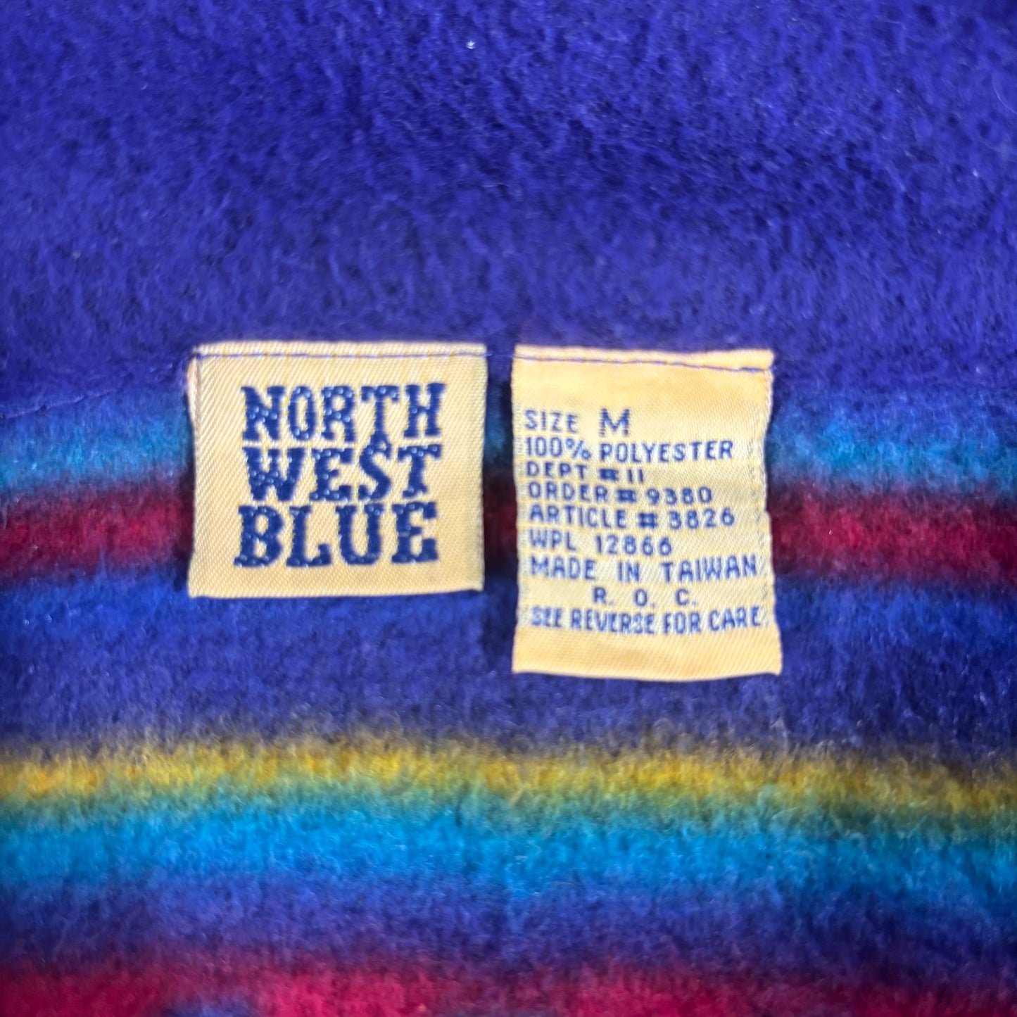 Crazy Pattern 1/4 Zip Fleece - M