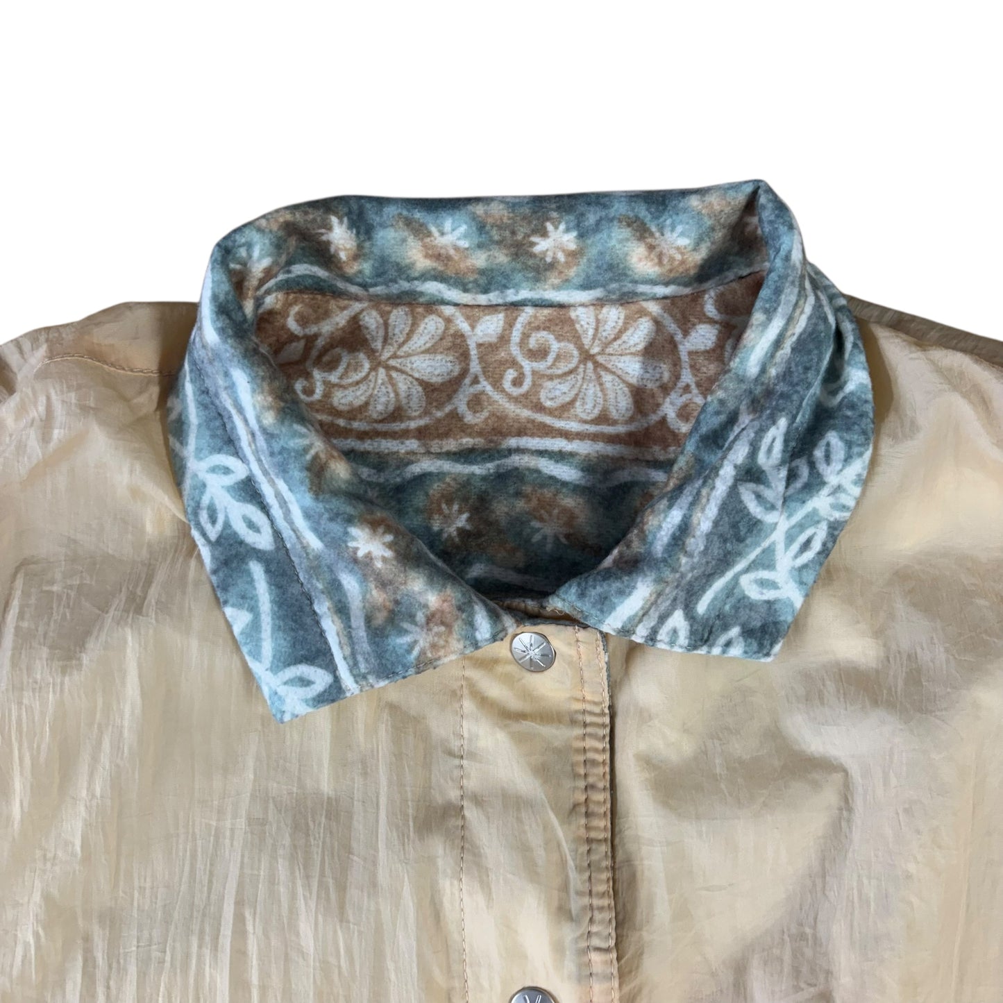Crazy Pattern Reversible Fleece Coat - XL