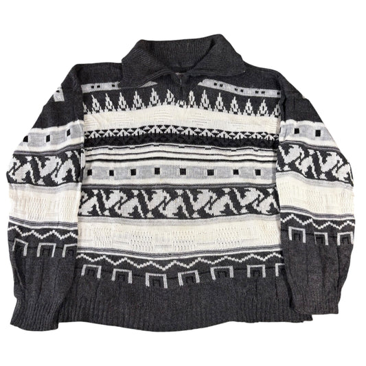 High Neck Geometric Pattern Jumper - 3XL