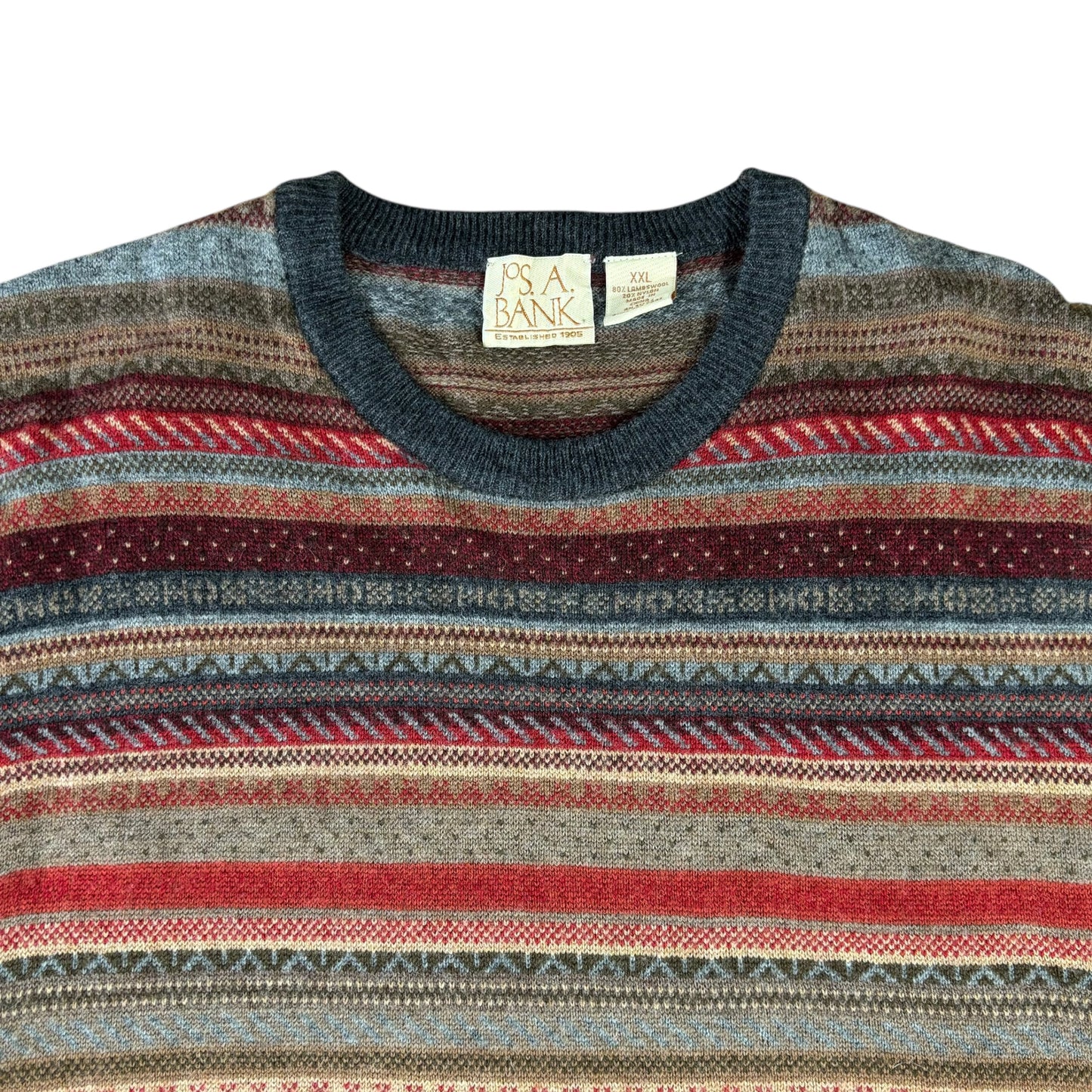 Jos. A Bank Lambswool Striped Jumper - 2XL