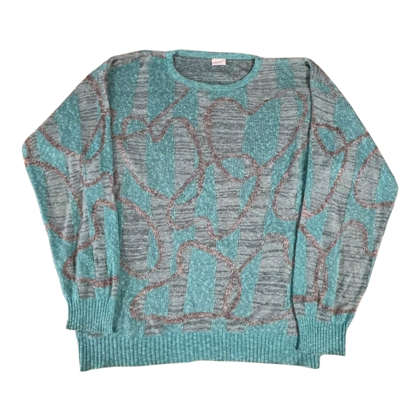 Crazy Pattern Blue Jumper - 3XL