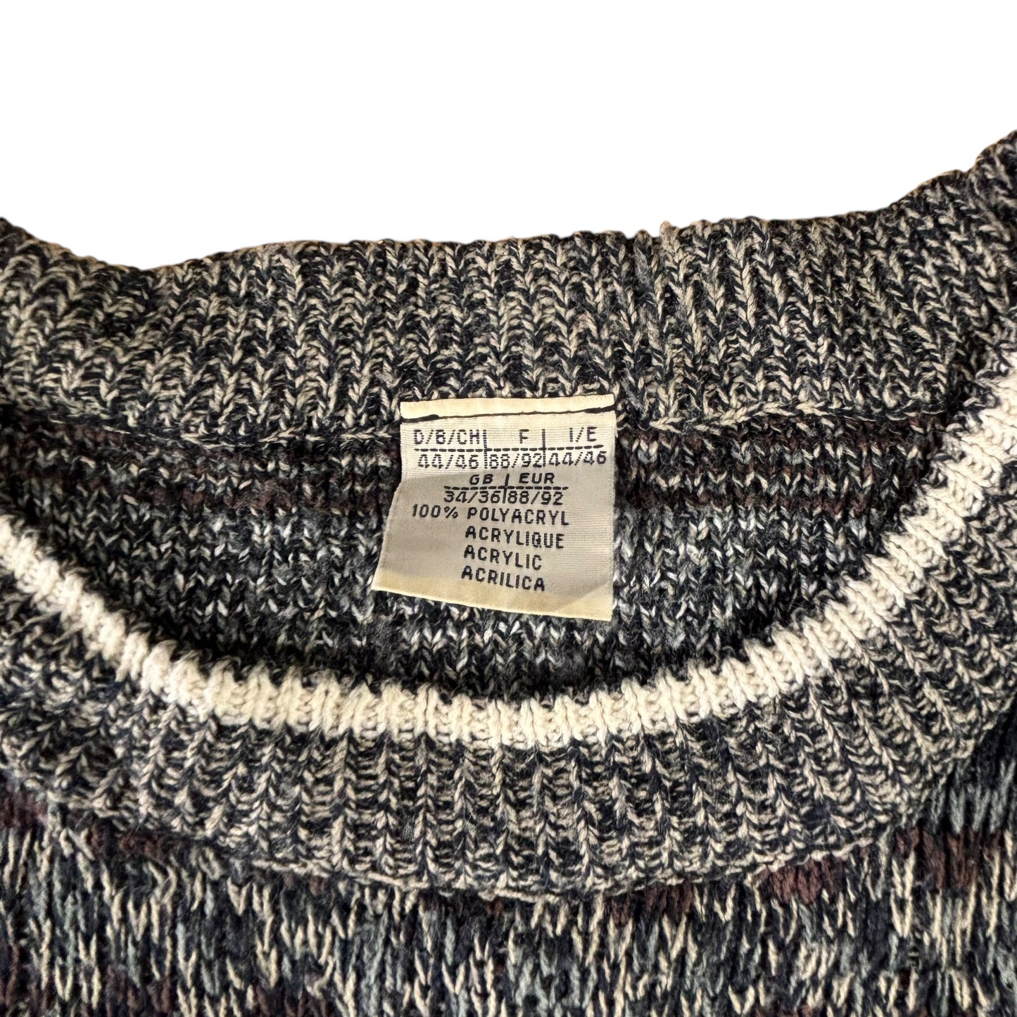 Crazy Pattern Grey Jumper - L