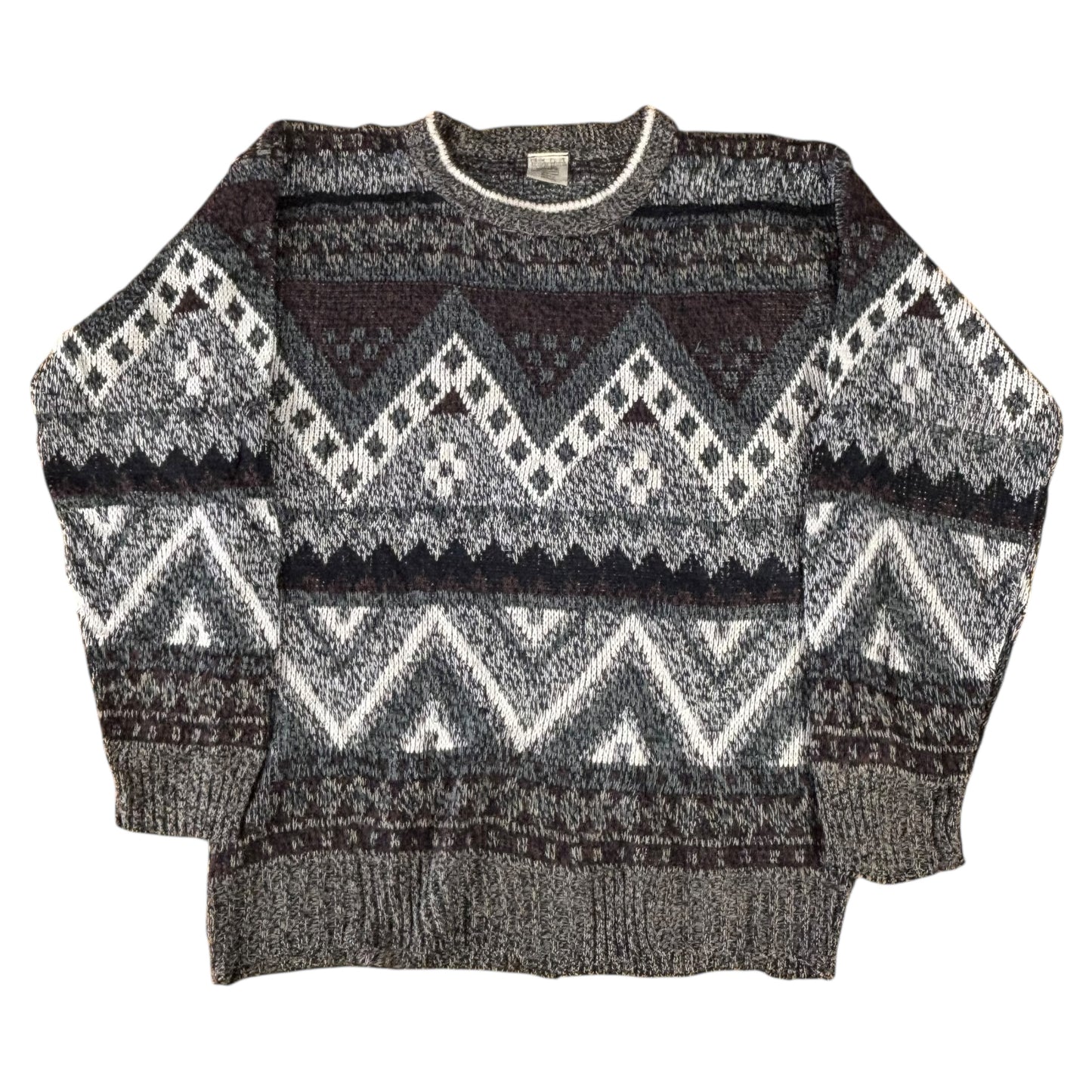 Crazy Pattern Grey Jumper - L