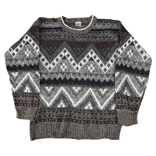 Crazy Pattern Grey Jumper - L