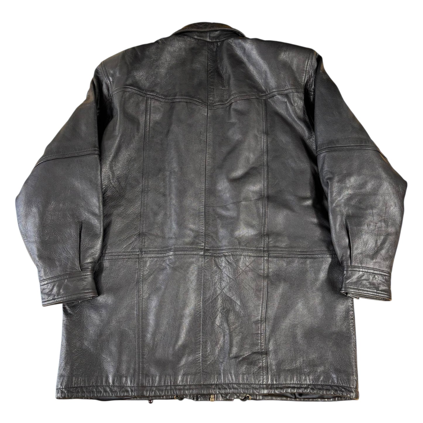 Union River Black Real Leather Jacket - L
