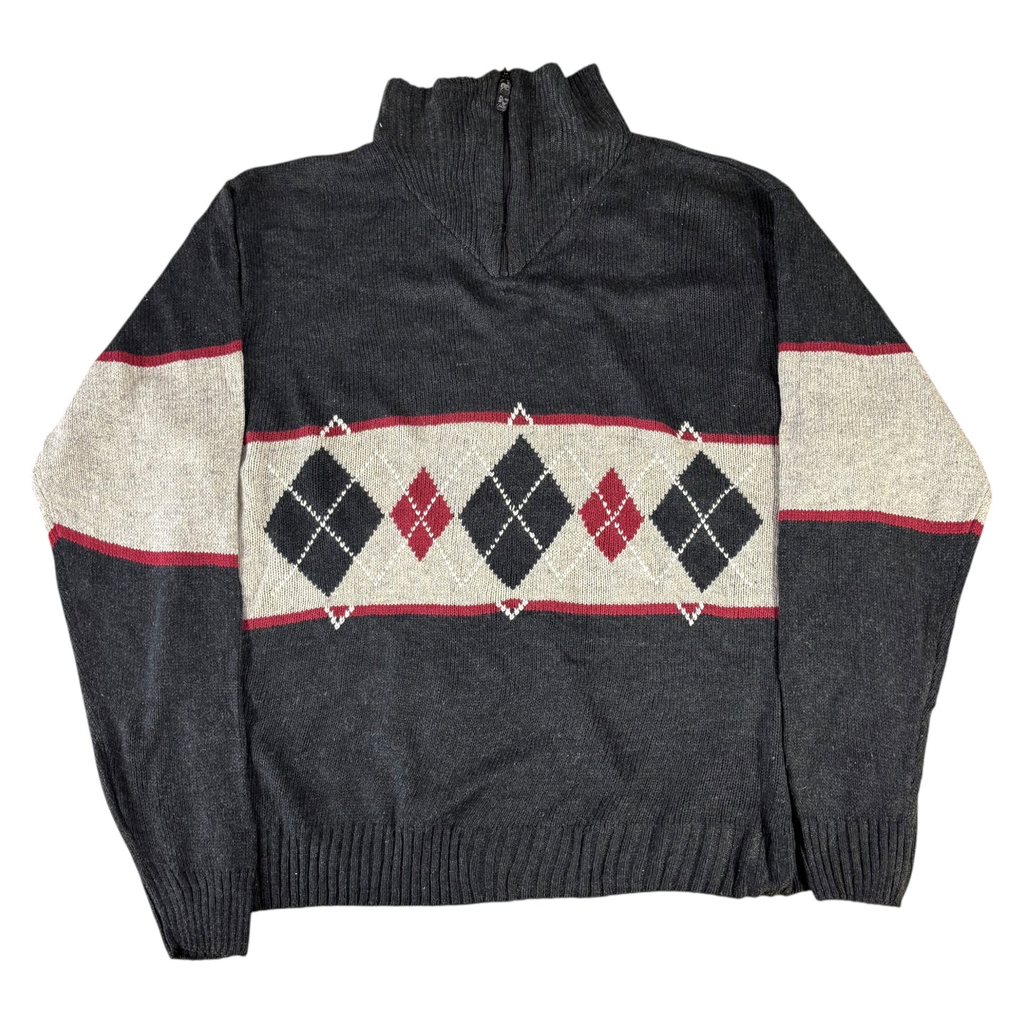 Argyle High-Neck Jumper - 4XL