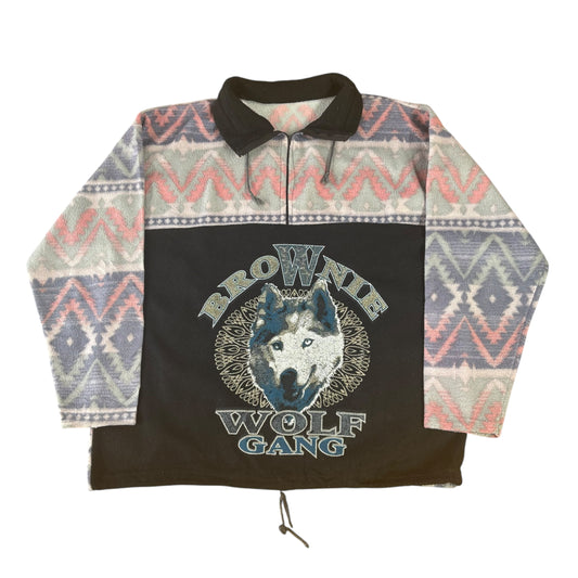 Brownie Wolf Gang Crazy Pattern Fleece - L
