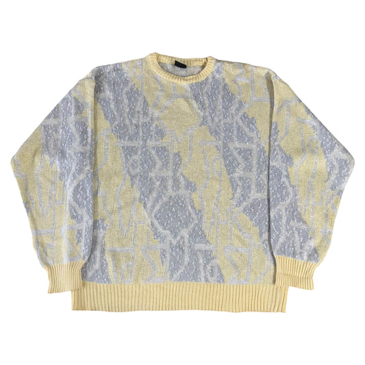 Aztec Yellow Crazy Pattern Jumper - L