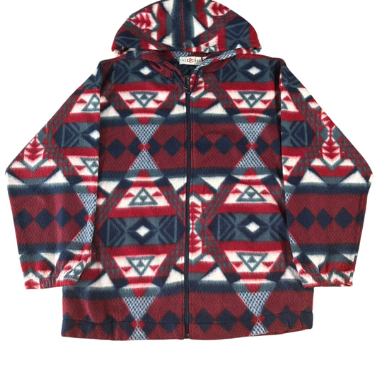 Crazy Pattern Fleece Hoodie - M