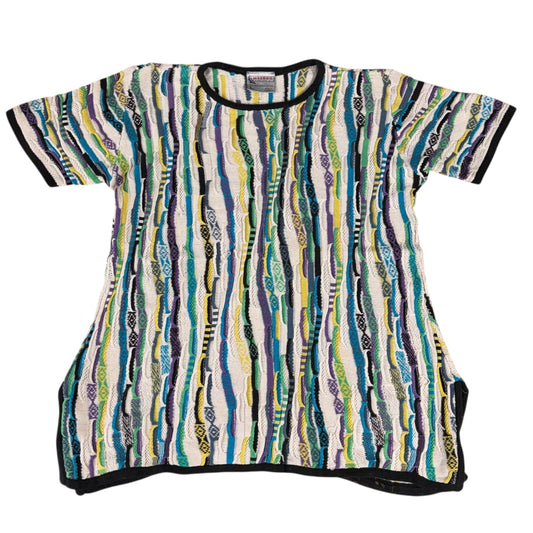 Crazy Pattern 3D Knit Merroo Jumper - L