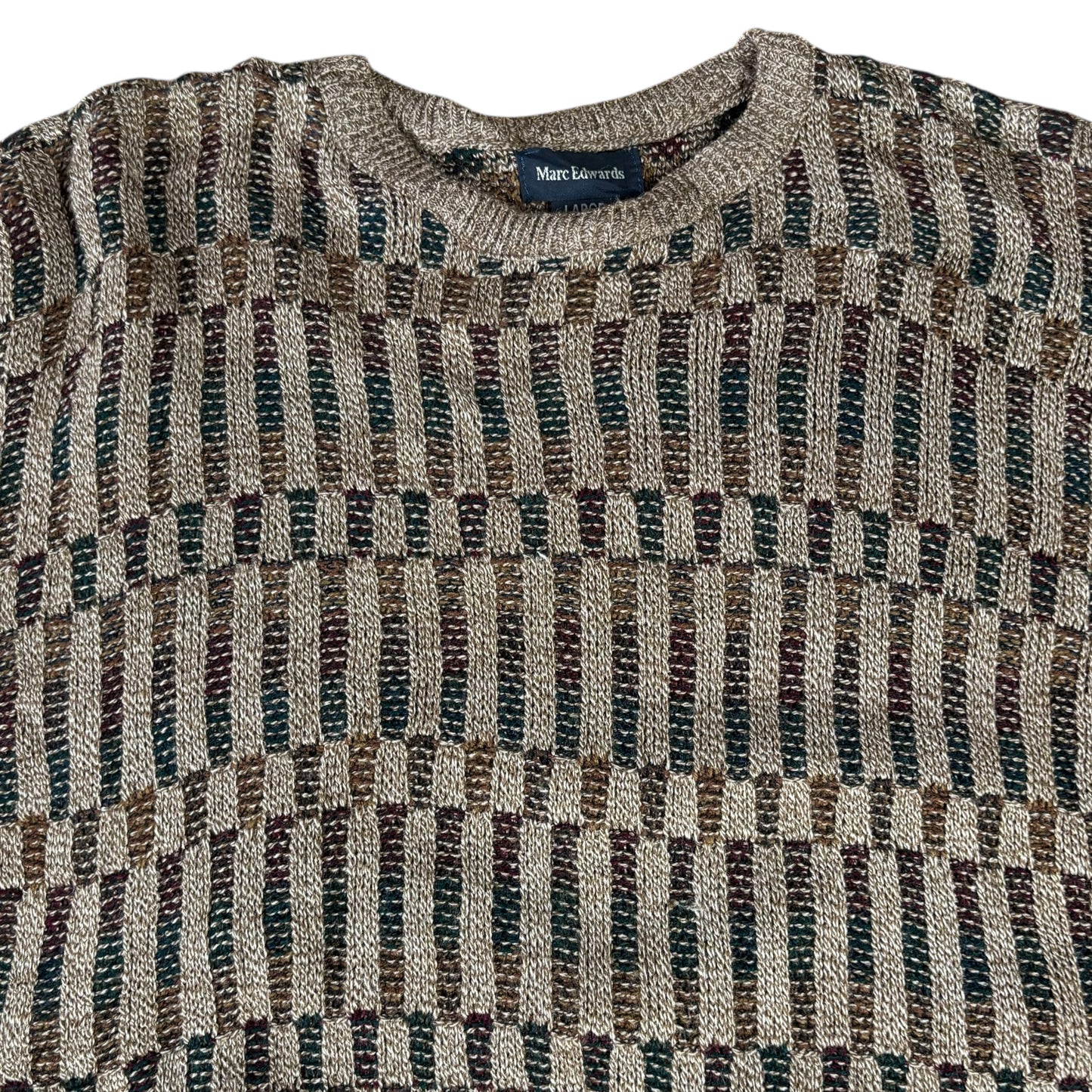 Brown Vintage Pattern Jumper - L
