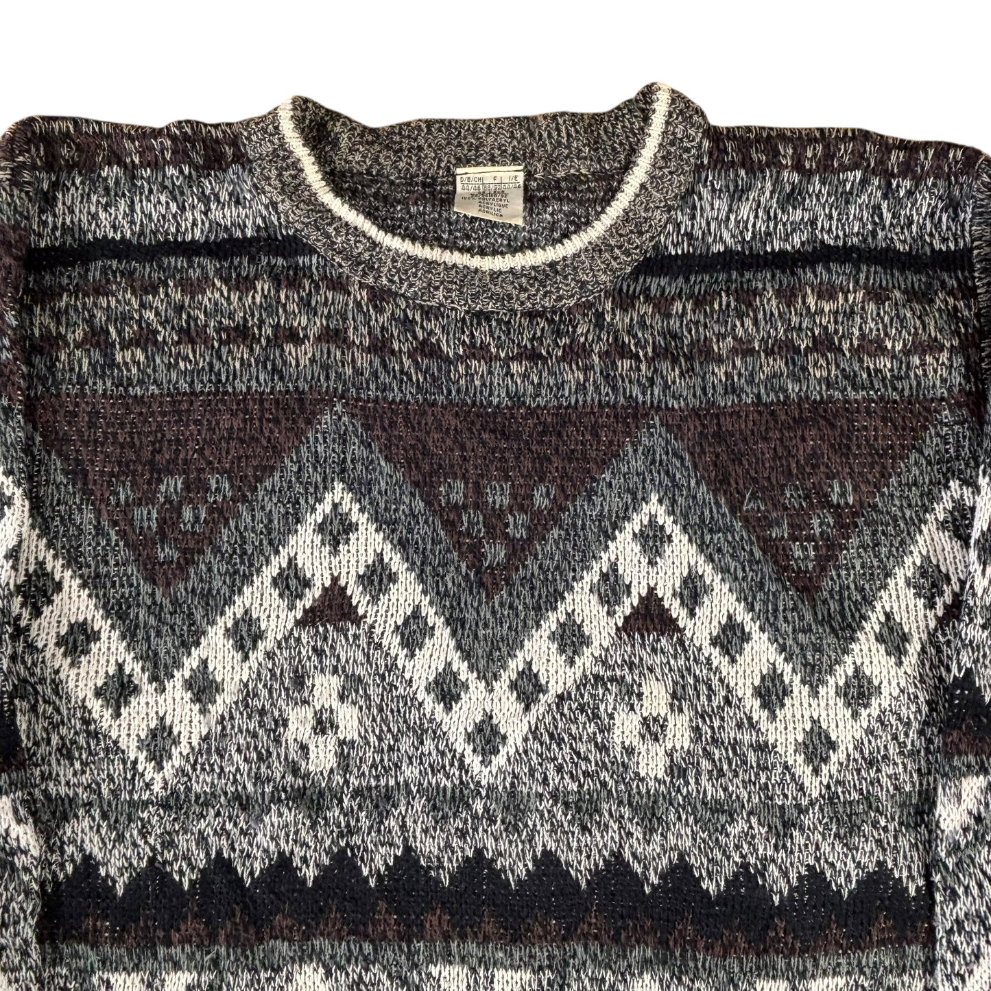 Crazy Pattern Grey Jumper - L