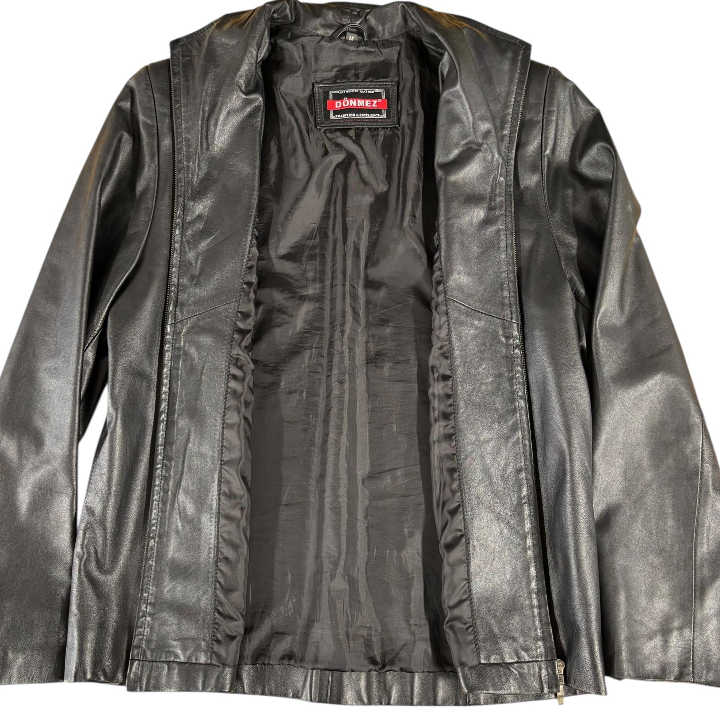 Donmez Real Leather Biker Jacket - M