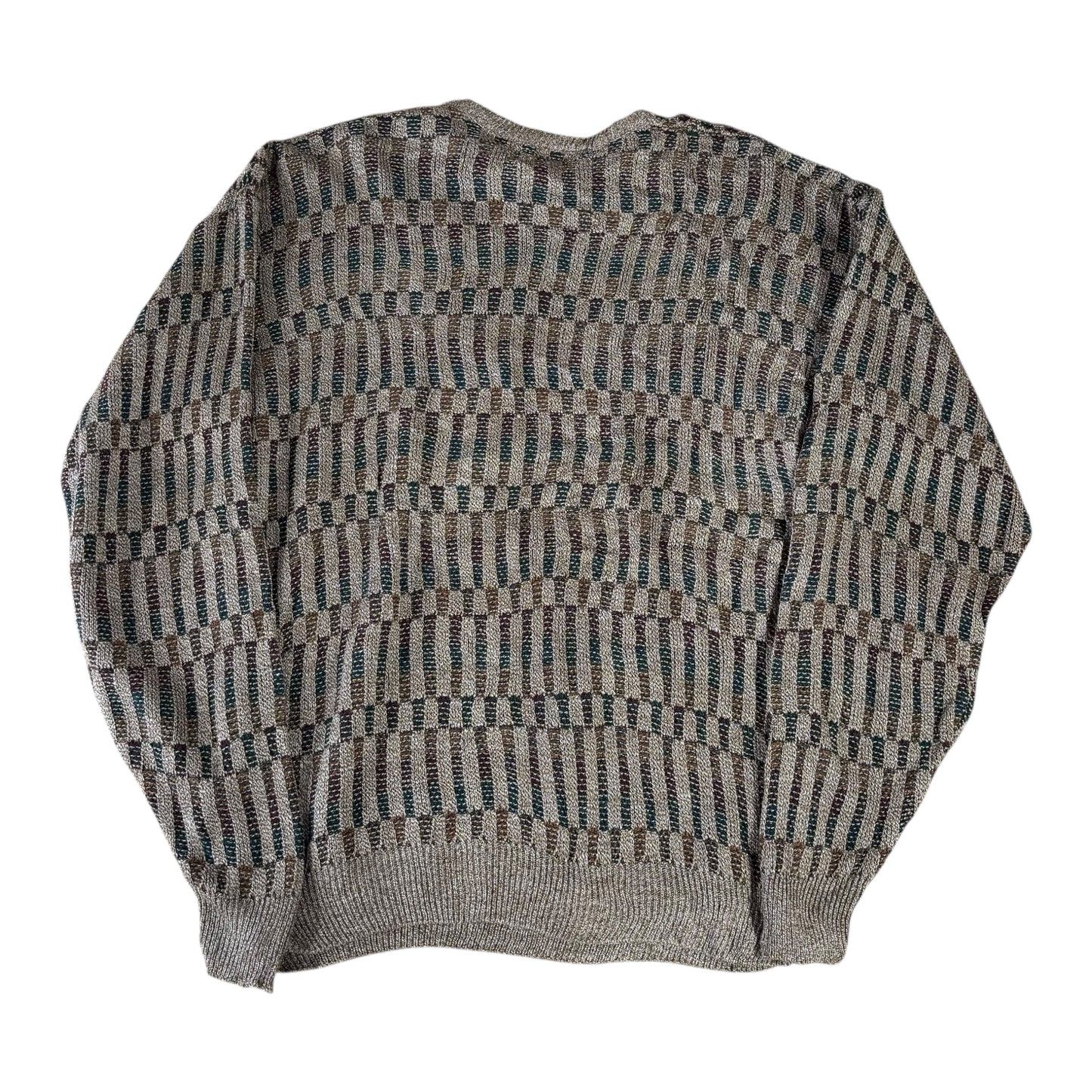Brown Vintage Pattern Jumper - L
