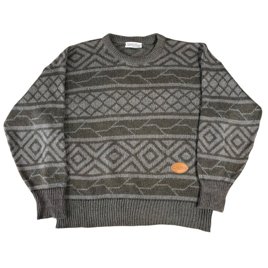Green 80s Geometric Jumper Women’s - M