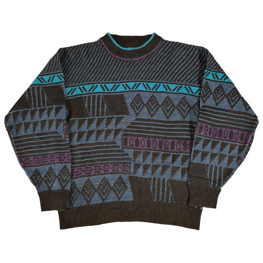 Crazy Pattern Vintage Jumper - M