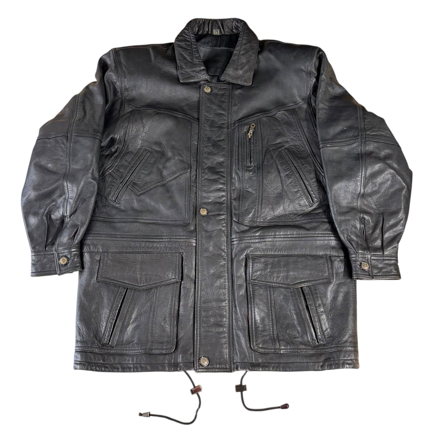 Union River Black Real Leather Jacket - L