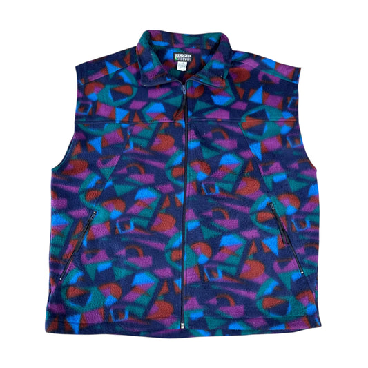 Crazy Pattern Fleece Body-Warmer Gilet - L