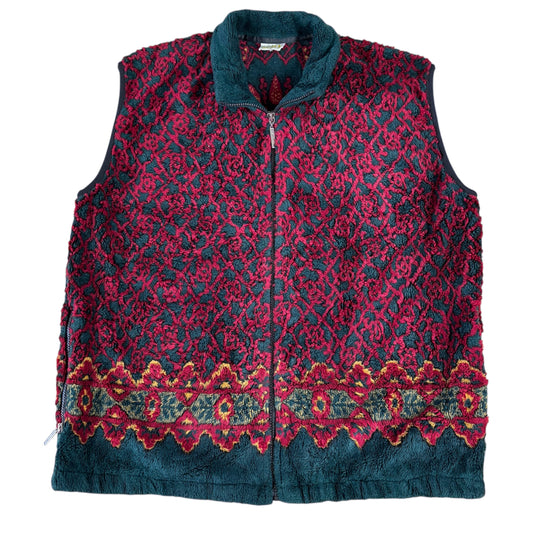 Duffel Crazy Pattern Fleece Gilet - XL