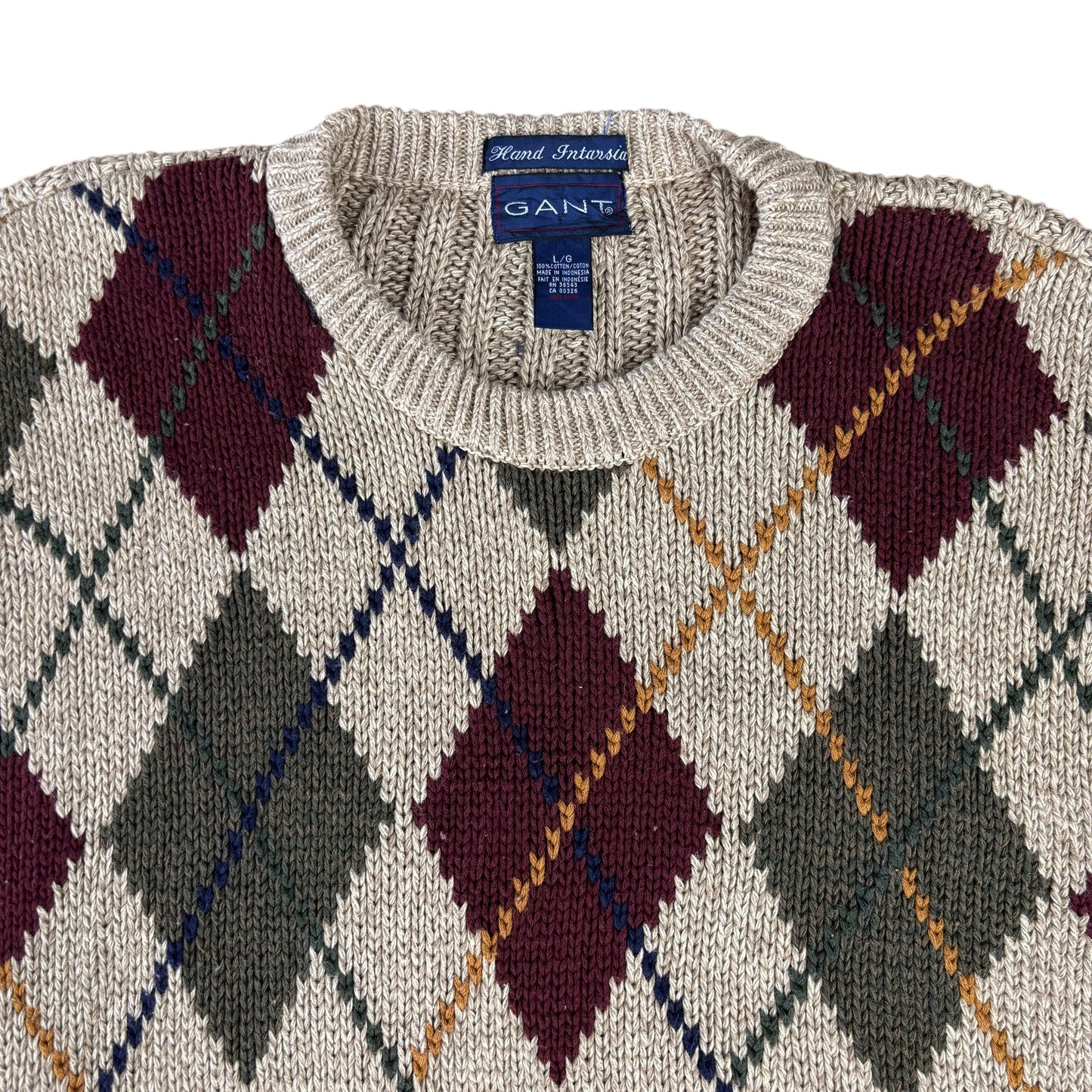Gant Argyle Beige Jumper - L