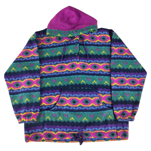 Crazy Pattern Fleece Hoodie Women’s - L