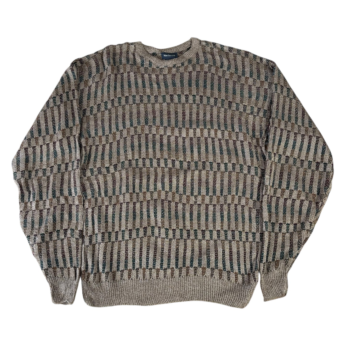 Brown Vintage Pattern Jumper - L
