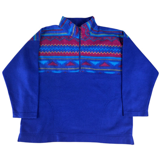 Crazy Pattern 1/4 Zip Fleece - M