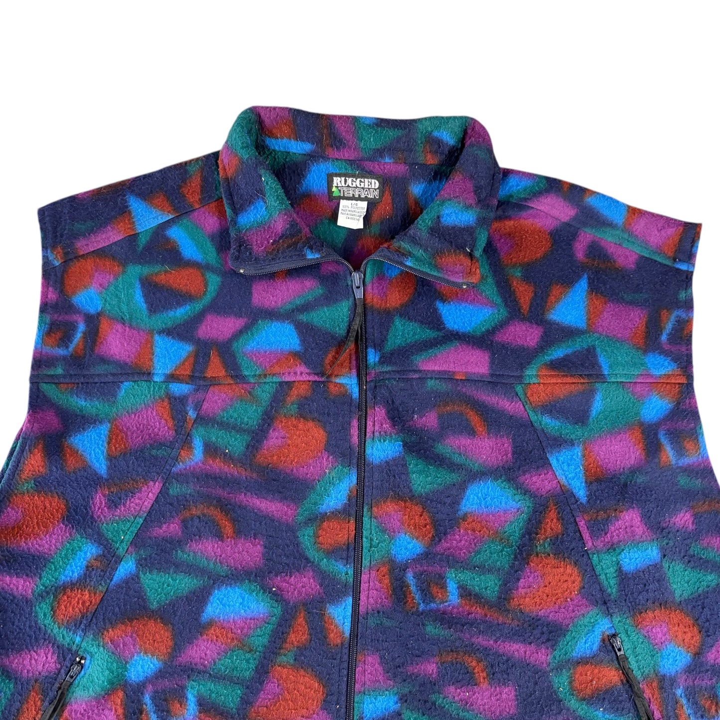 Crazy Pattern Fleece Body-Warmer Gilet - L