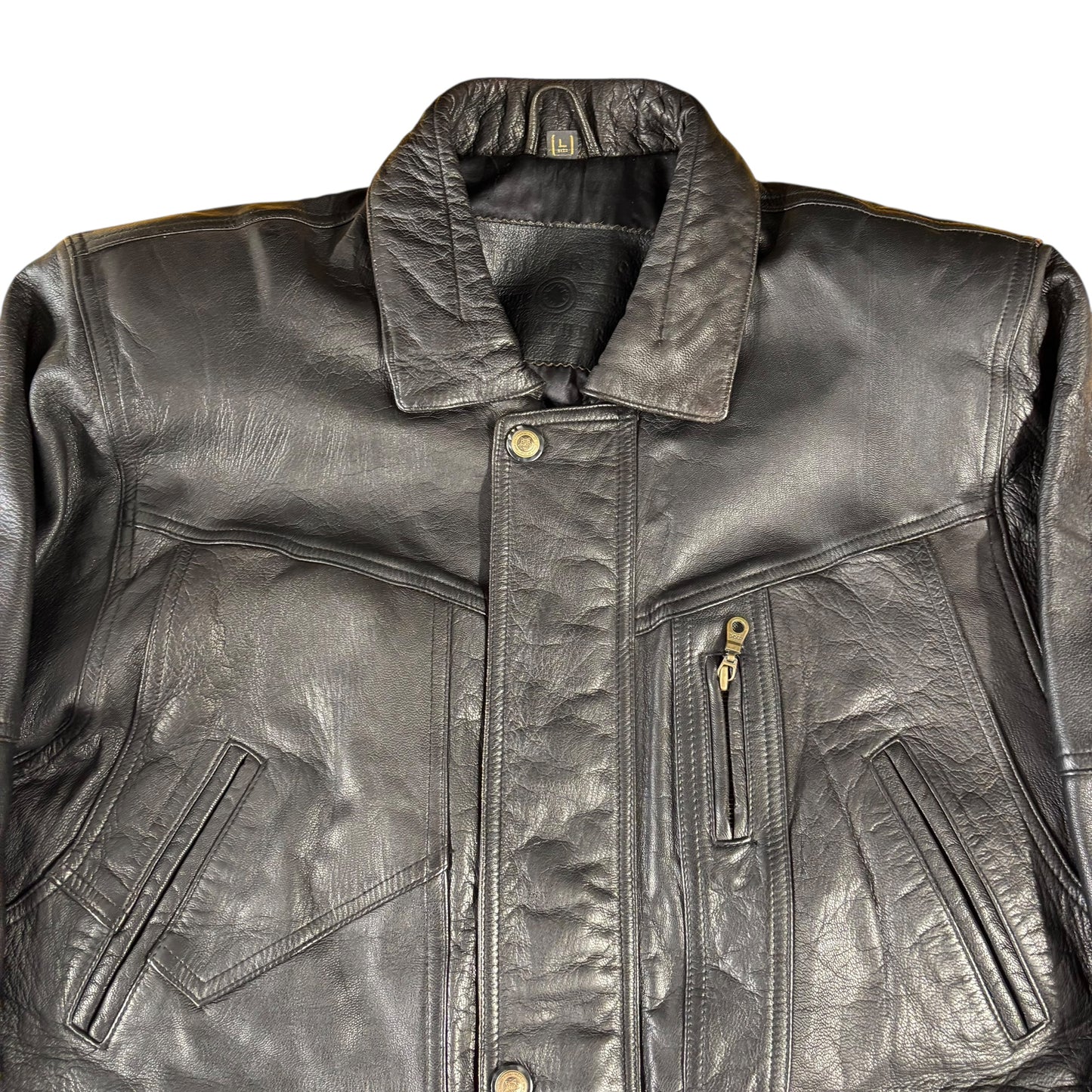 Union River Black Real Leather Jacket - L